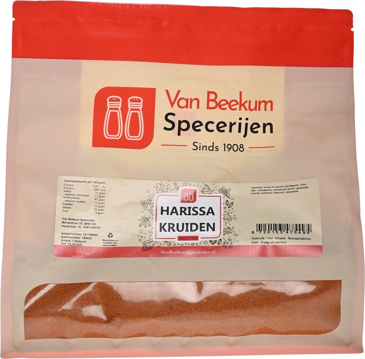 Van Beekum Specerijen - Harissa Kruiden - 1 kilo (hersluitbare stazak)